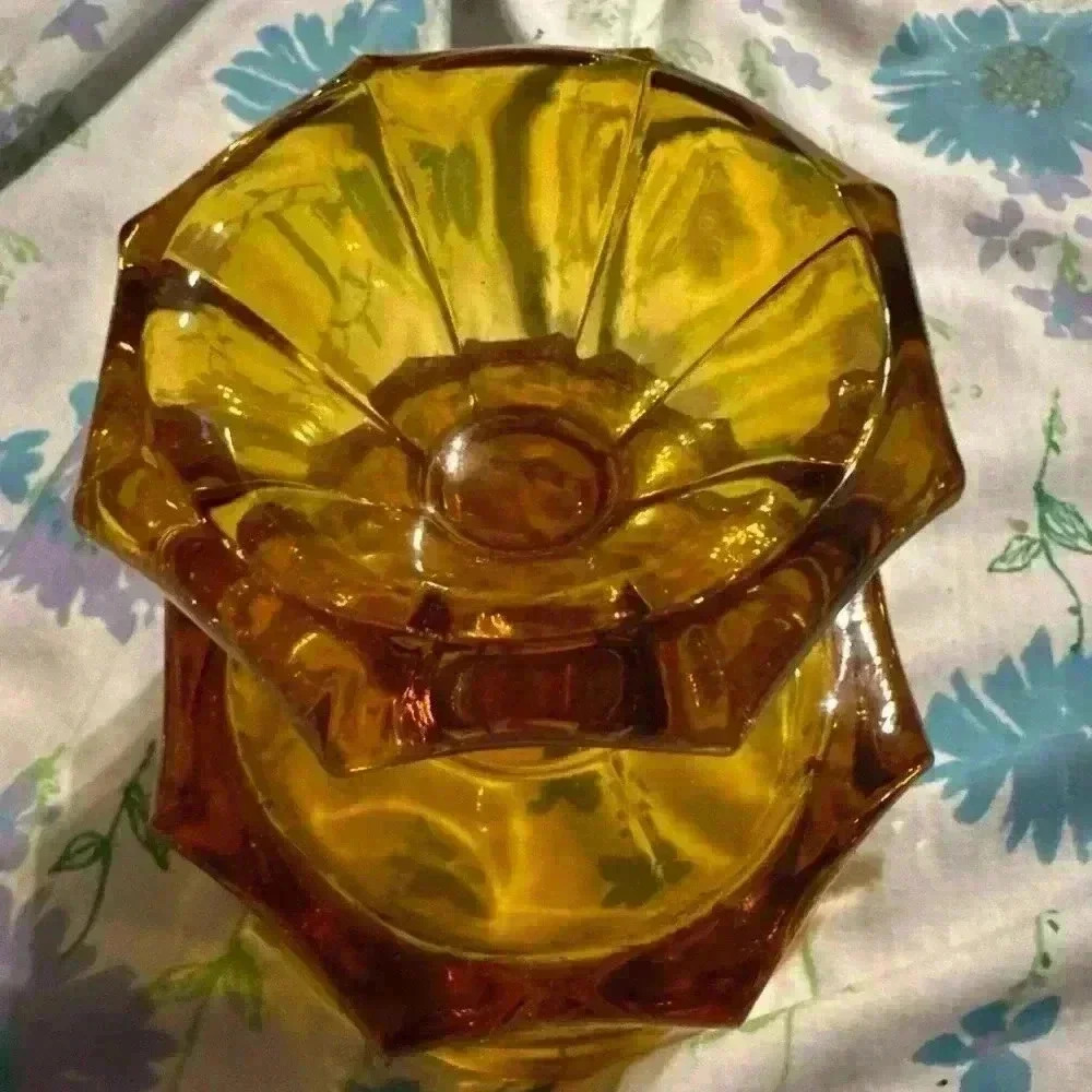 Retro fostoria‎ amber glass compote